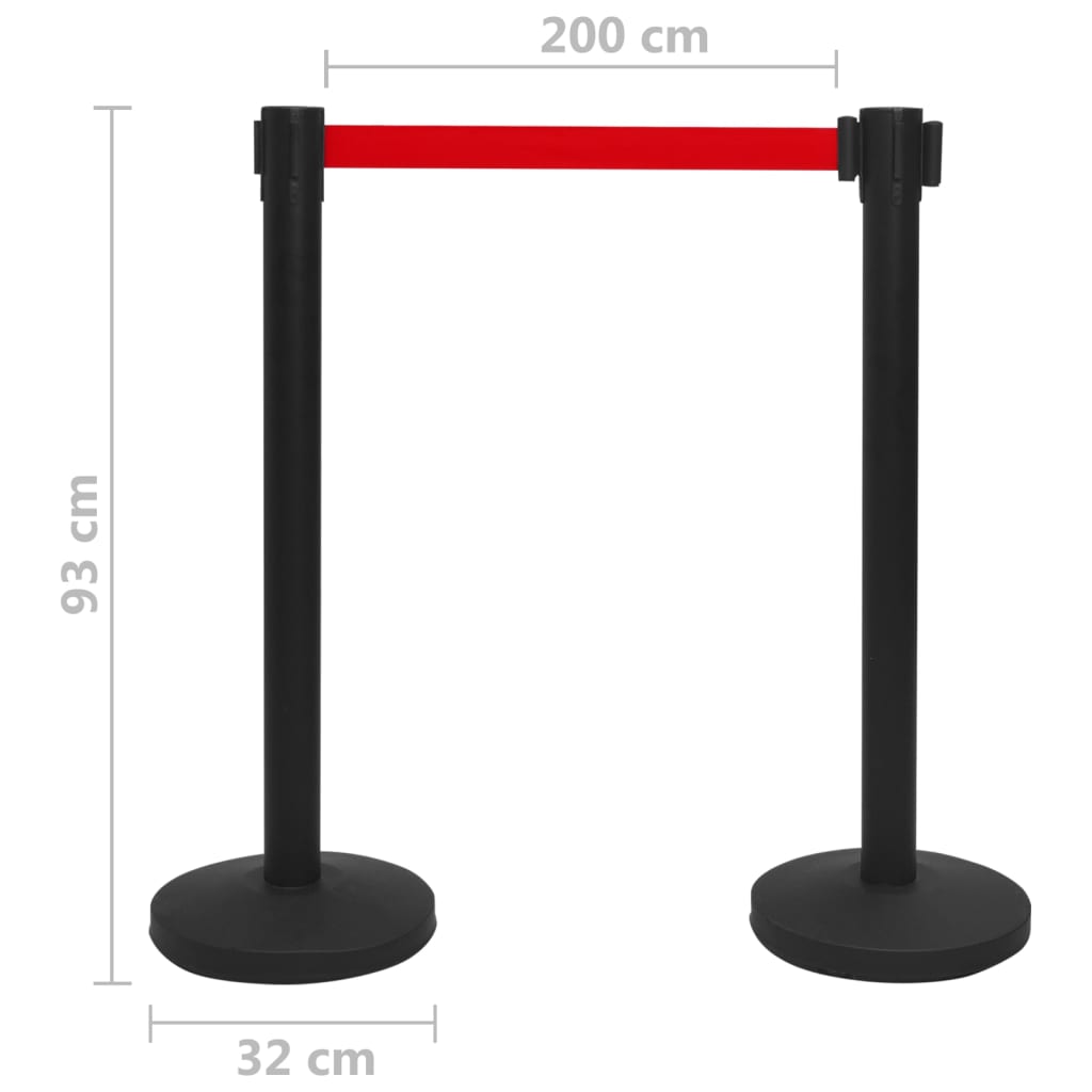 vidaXL Personenleitsysteme 4 Stk. Eisen Schwarz