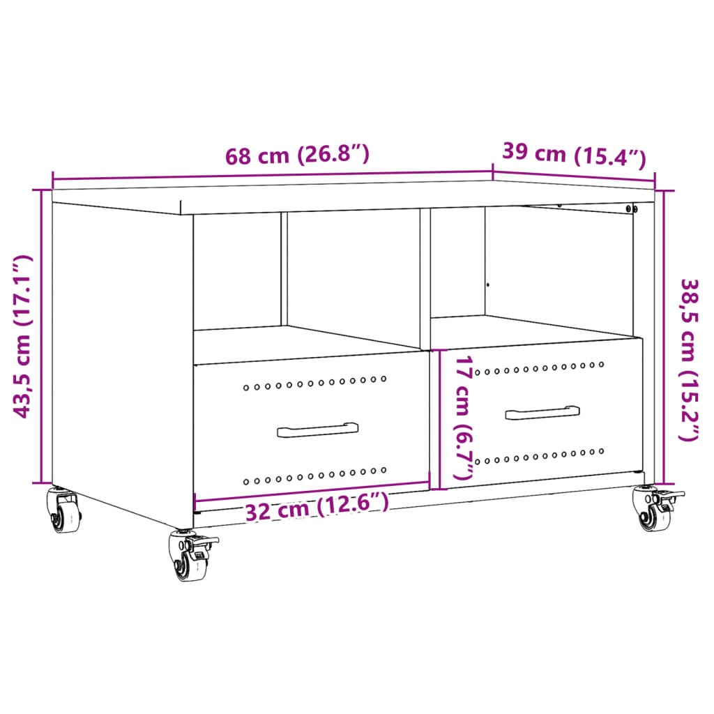 vidaXL TV-Schrank Senfgelb 68x39x43,5 cm Stahl