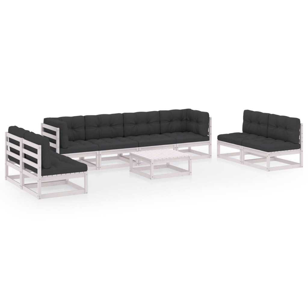 vidaXL 9-tlg. Garten-Lounge-Set mit Kissen Kiefer Massivholz