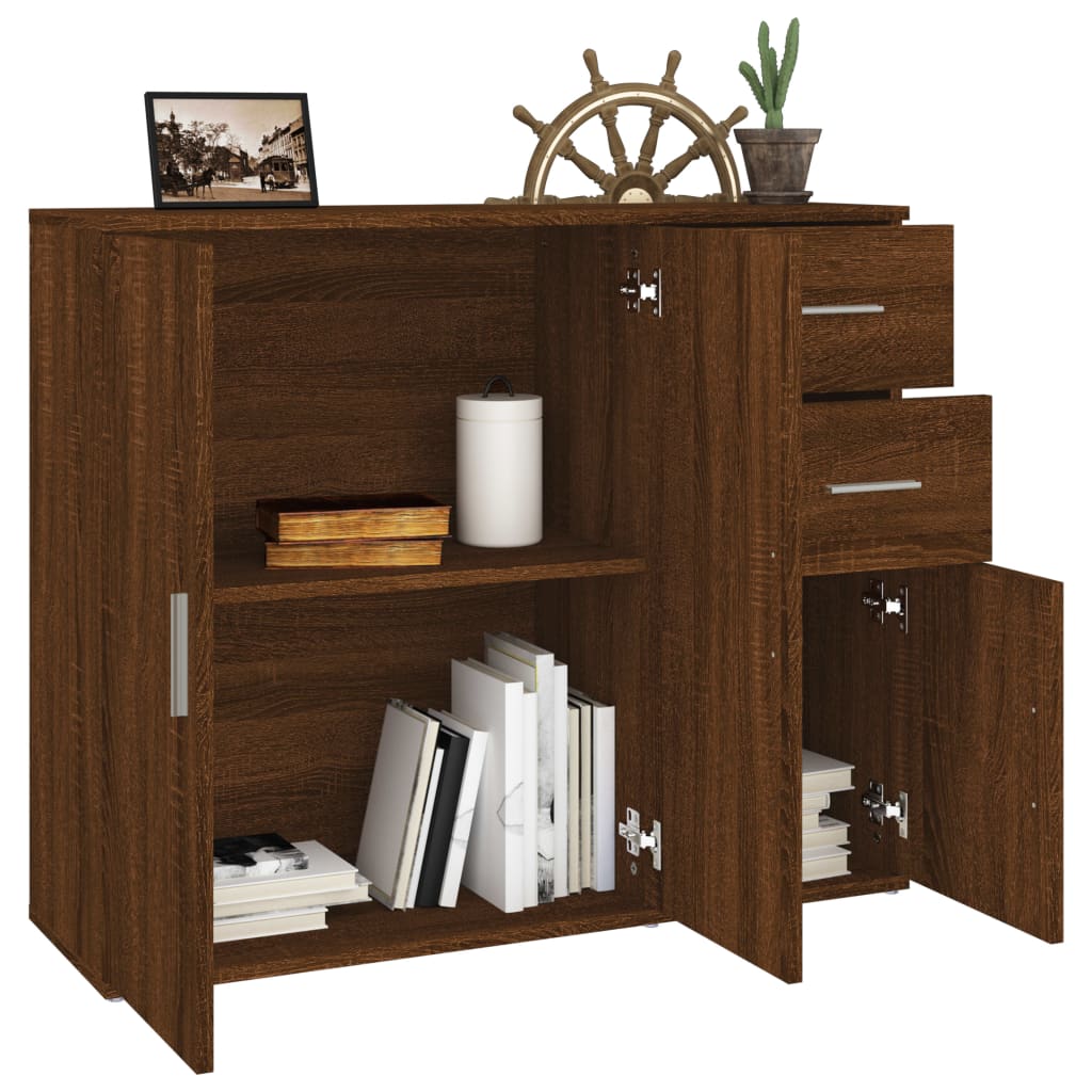 vidaXL Sideboard Braun Eichen-Optik 91x29,5x75 cm Holzwerkstoff