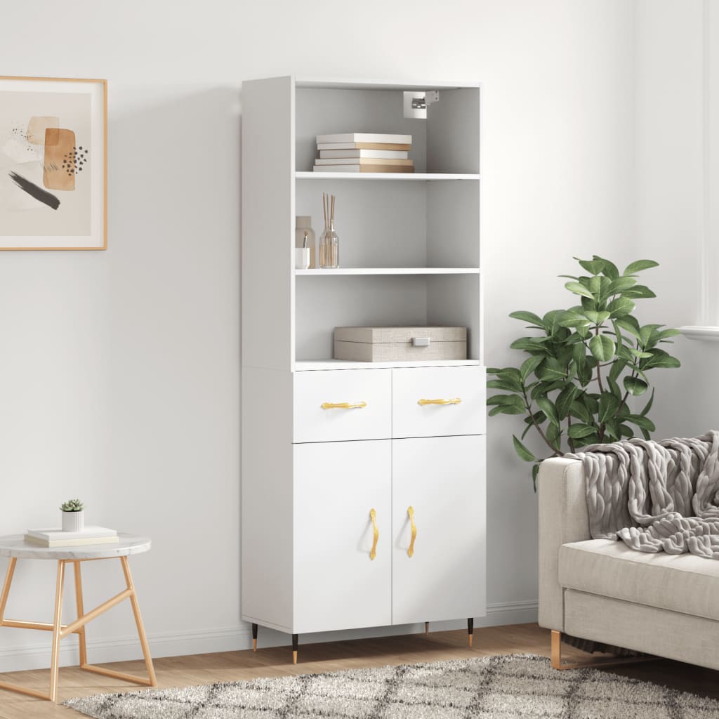 vidaXL Highboard Weiß 69,5x34x180 cm Holzwerkstoff