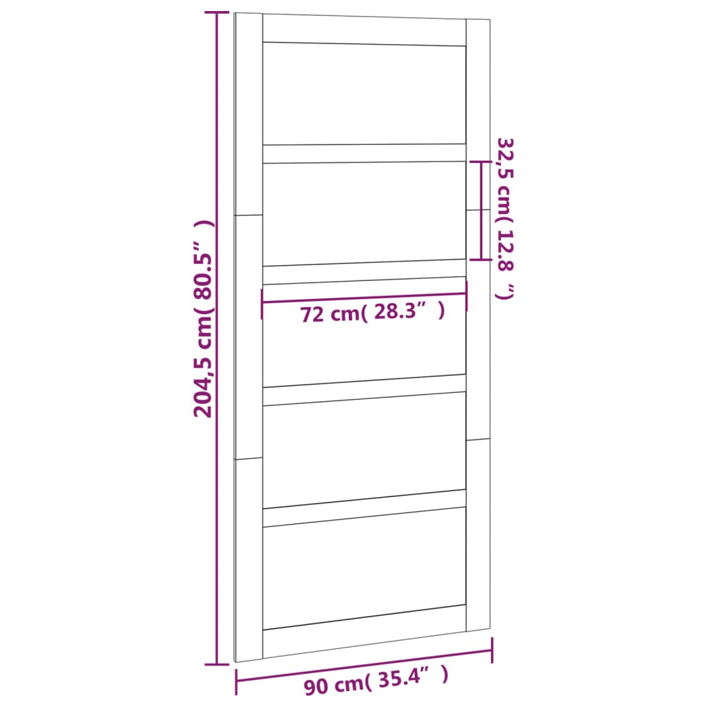 vidaXL Scheunentür 90x1,8x204,5 cm Massivholz Kiefer