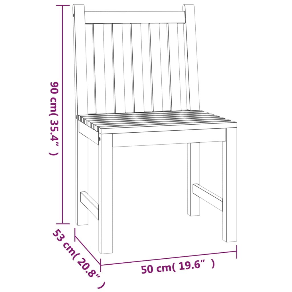 vidaXL 5-tlg. Garten-Essgruppe Massivholz Teak