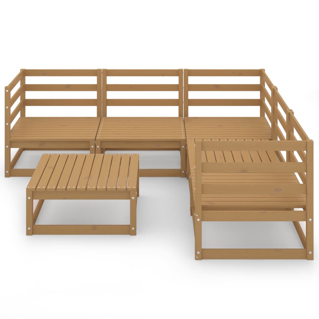 vidaXL 6-tlg. Garten-Lounge-Set Honigbraun Massivholz Kiefer