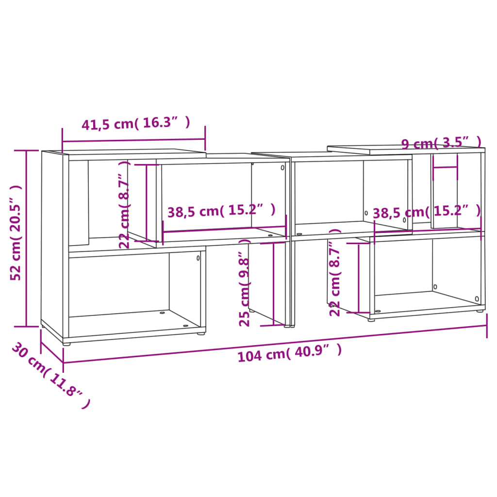 vidaXL TV-Schrank Weiß 104x30x52 cm Holzwerkstoff