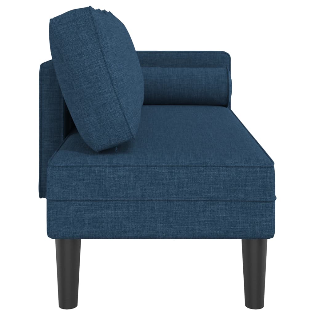 vidaXL Chaiselongue mit Kissen Blau Stoff