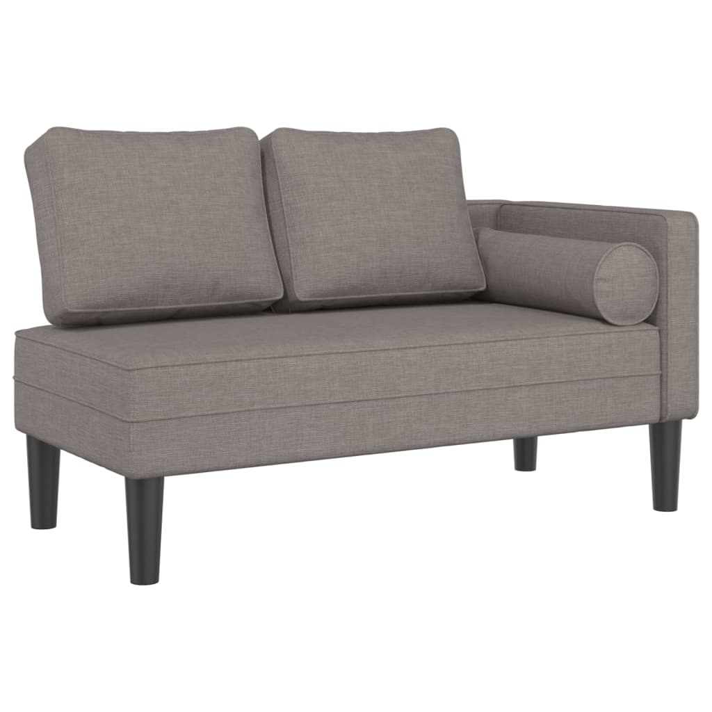 vidaXL Chaiselongue mit Kissen Taupe Stoff