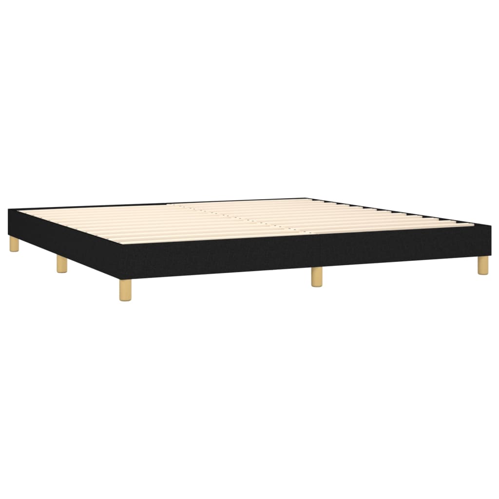 vidaXL Boxspringbett mit Matratze Schwarz 200x200 cm Stoff