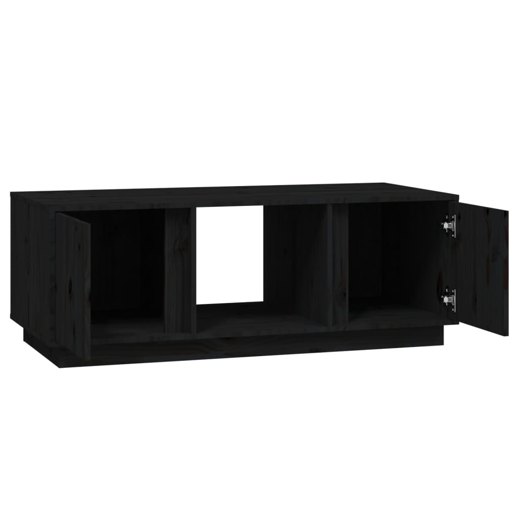 vidaXL Couchtisch Schwarz 110x50x40 cm Massivholz Kiefer