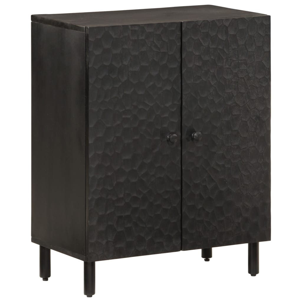 vidaXL Beistellschrank Schwarz 60x33x75 cm Massivholz Mango