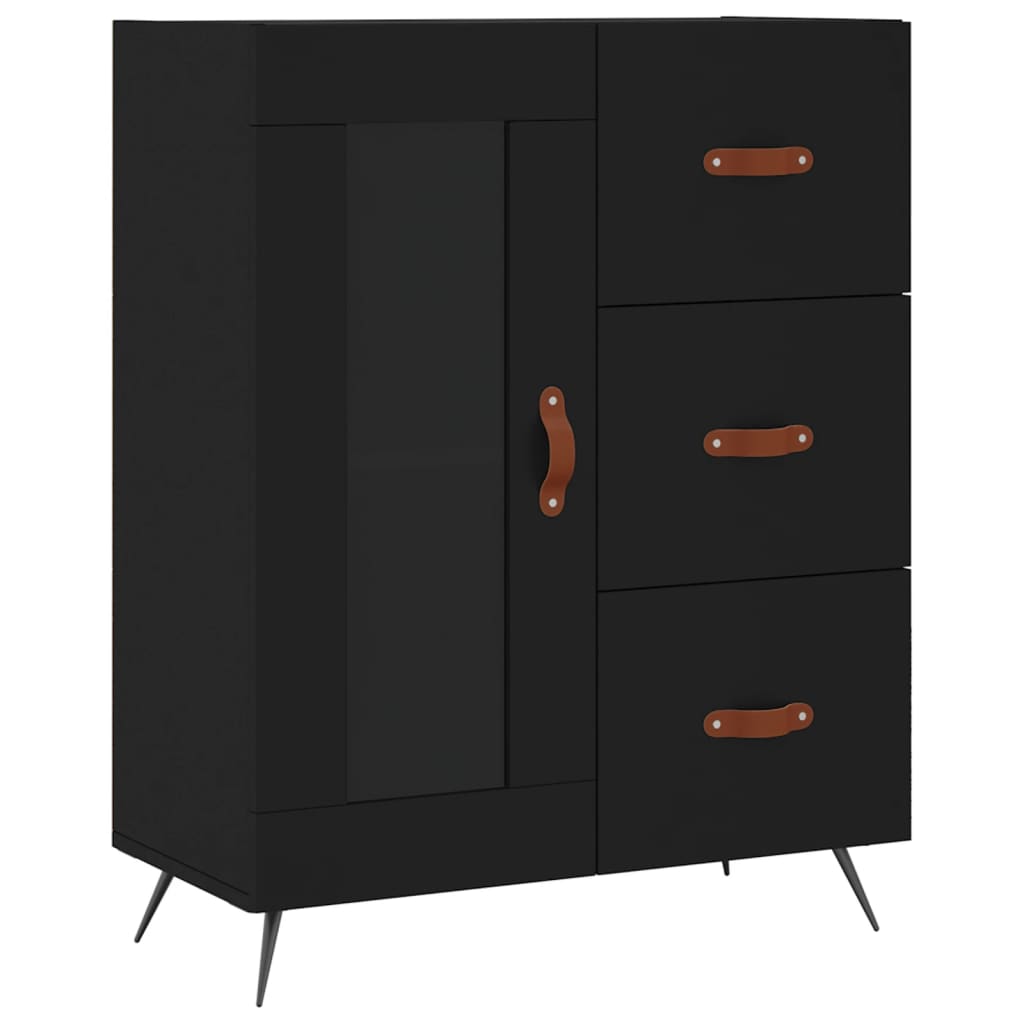 vidaXL Highboard Schwarz 69,5x34x180 cm Holzwerkstoff