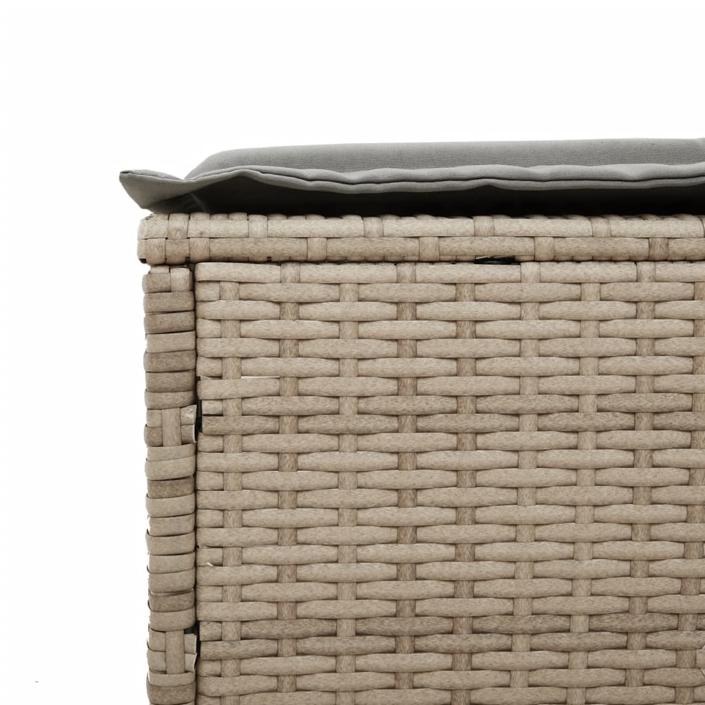 vidaXL Sonnenliege mit Auflage Beige Poly Rattan