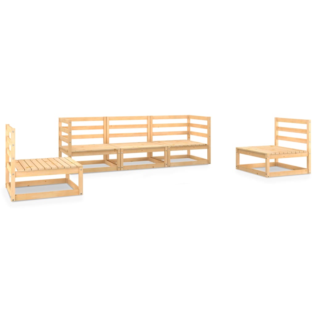 vidaXL 5-tlg. Garten-Lounge-Set Massivholz Kiefer