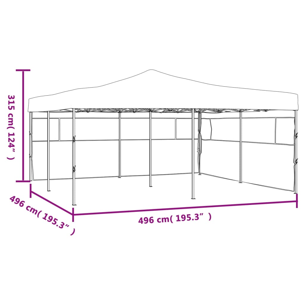 vidaXL Faltpavillon mit 2 Seitenwänden 5x5 m Blau