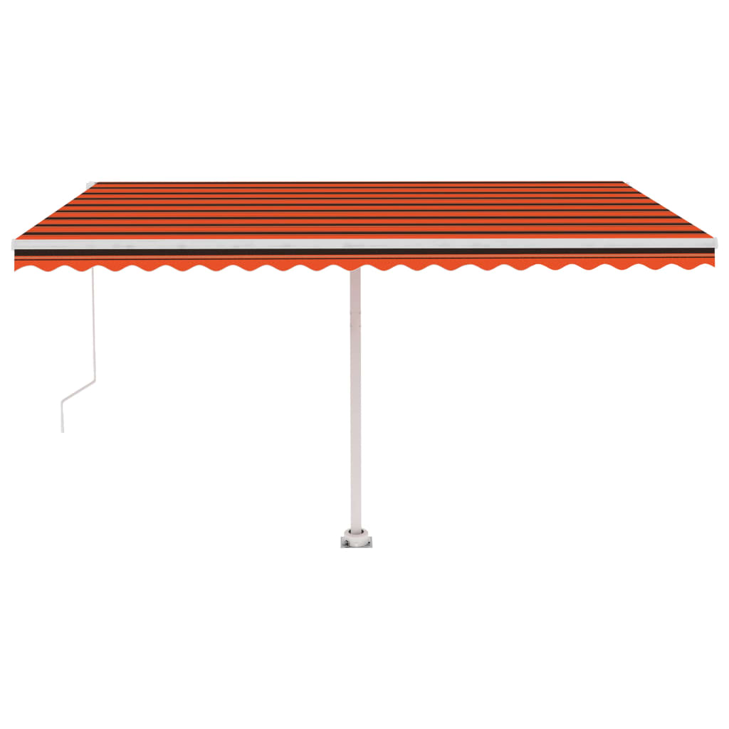 vidaXL Standmarkise Manuell Einziehbar 450x350 cm Orange/Braun