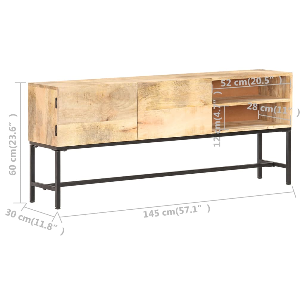 vidaXL Sideboard 145x30x60 cm Mango Massivholz