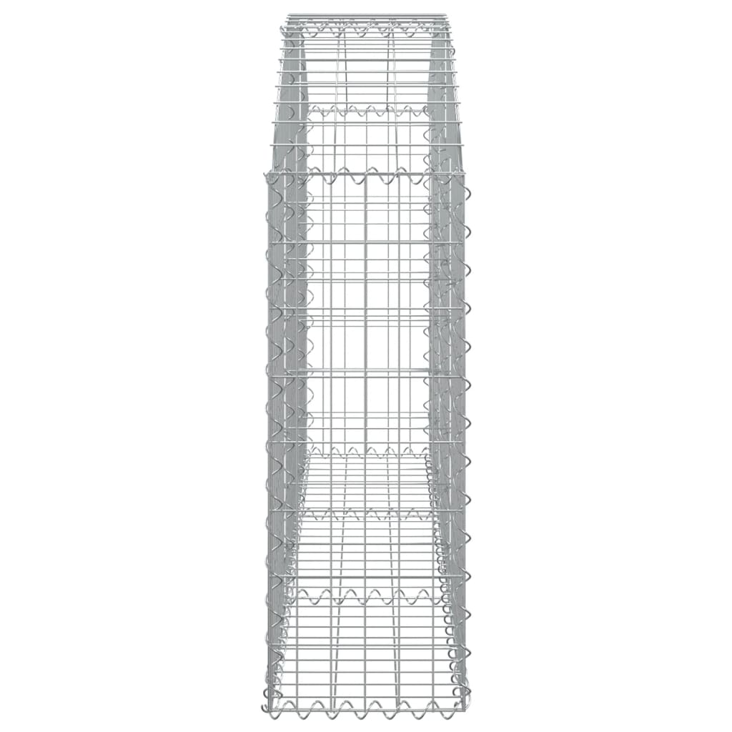 vidaXL Gabione mit Hochbogen 150x30x80/100 cm Verzinktes Eisen