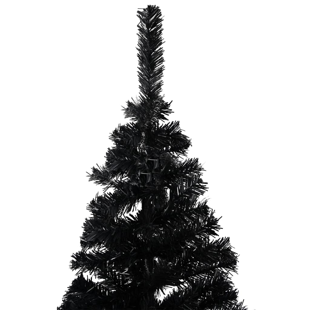 vidaXL Künstlicher Weihnachtsbaum Beleuchtung & Kugeln Schwarz 180 cm