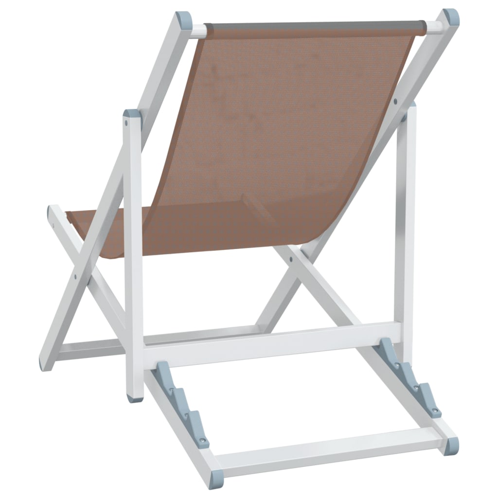 vidaXL Strandstühle 2 Stk. Klappbar Braun Aluminium und Textilene