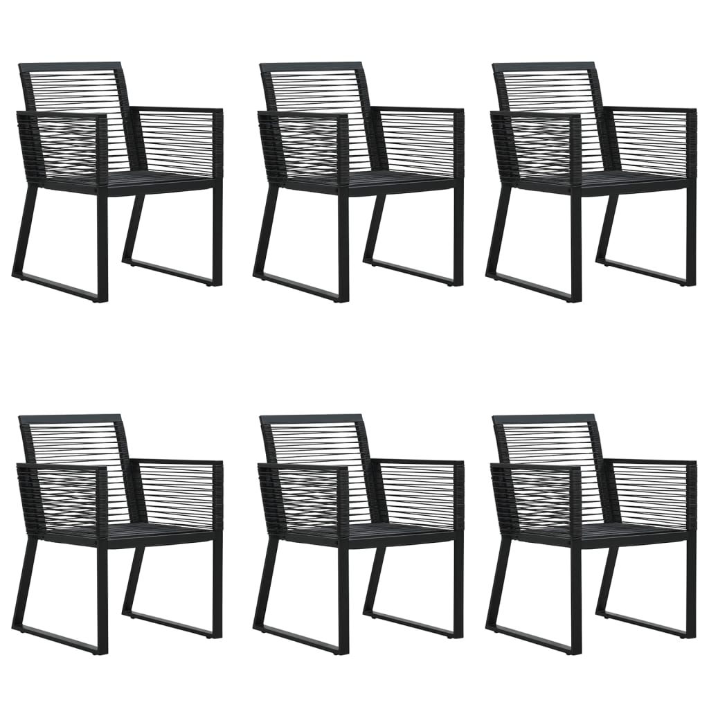 vidaXL 7-tlg. Garten-Essgruppe Schwarz PVC-Rattan