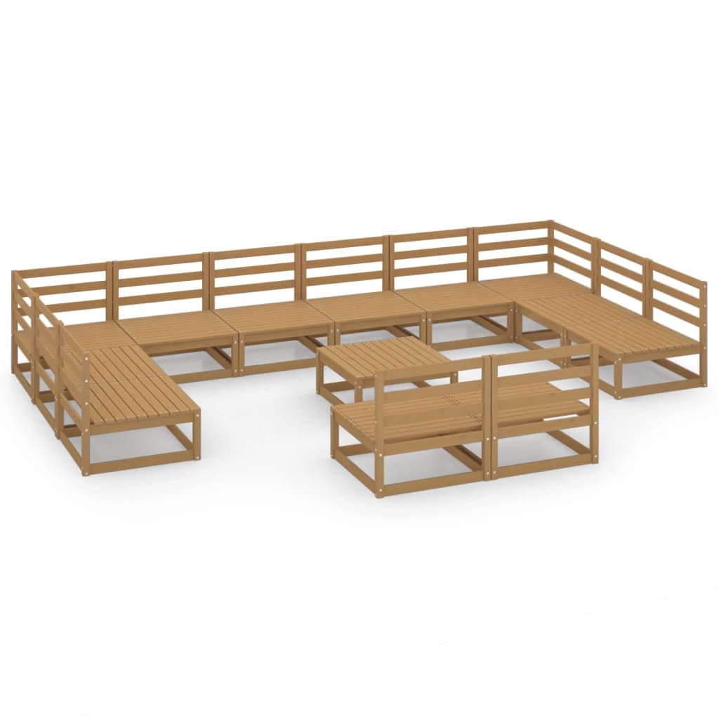 vidaXL 13-tlg. Garten-Lounge-Set Massivholz Kiefer