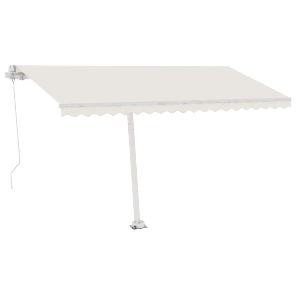 vidaXL Markise Manuell Einziehbar mit LED 450x300 cm Creme