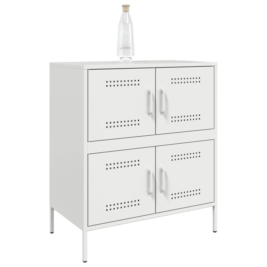 vidaXL Sideboard Weiß 68x39x79 cm Stahl