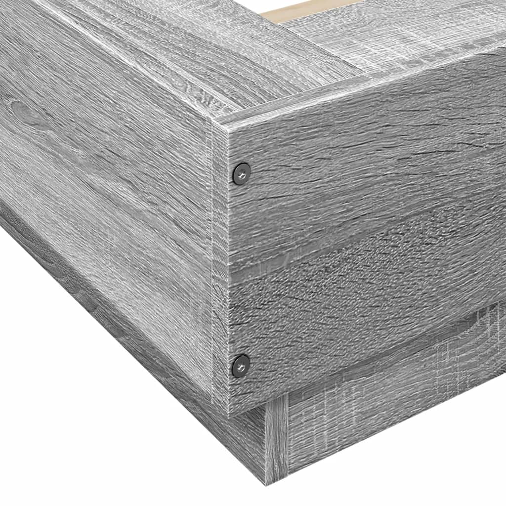 vidaXL Bettgestell Grau Sonoma 140x190 cm Holzwerkstoff