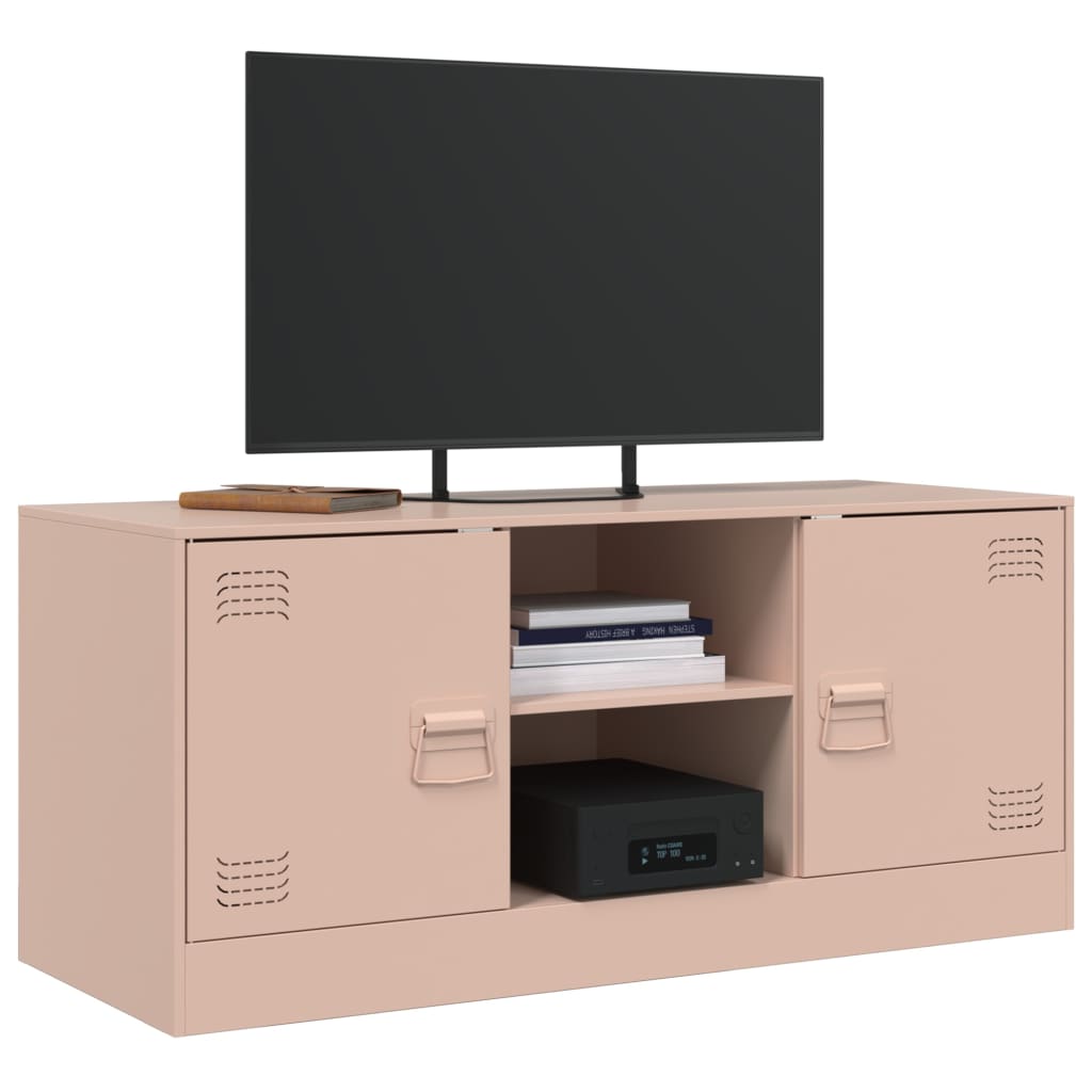 vidaXL TV-Schrank Rosa 99x39x44 cm Stahl