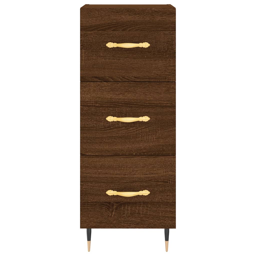 vidaXL Highboard Braun Eichen-Optik 34,5x34x180 cm Holzwerkstoff