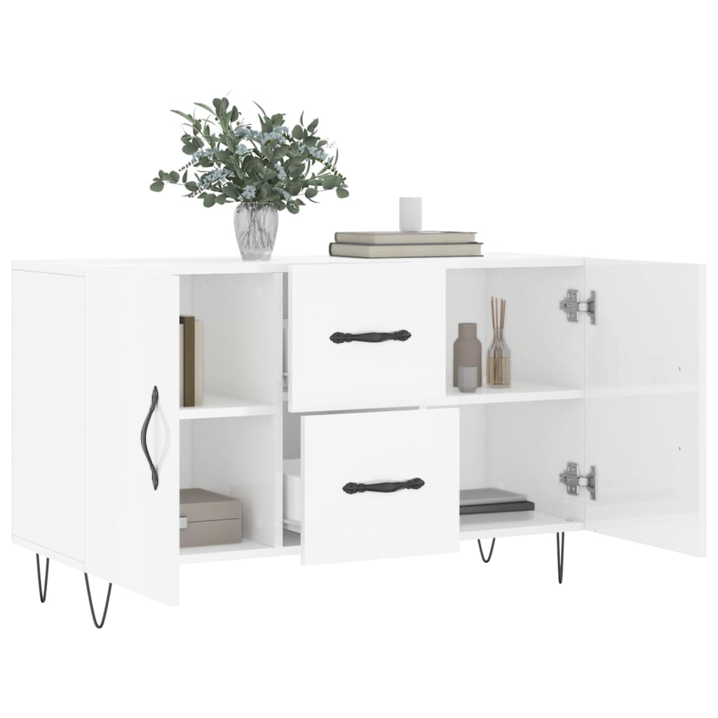 vidaXL Sideboard Hochglanz-Weiß 100x36x60 cm Holzwerkstoff