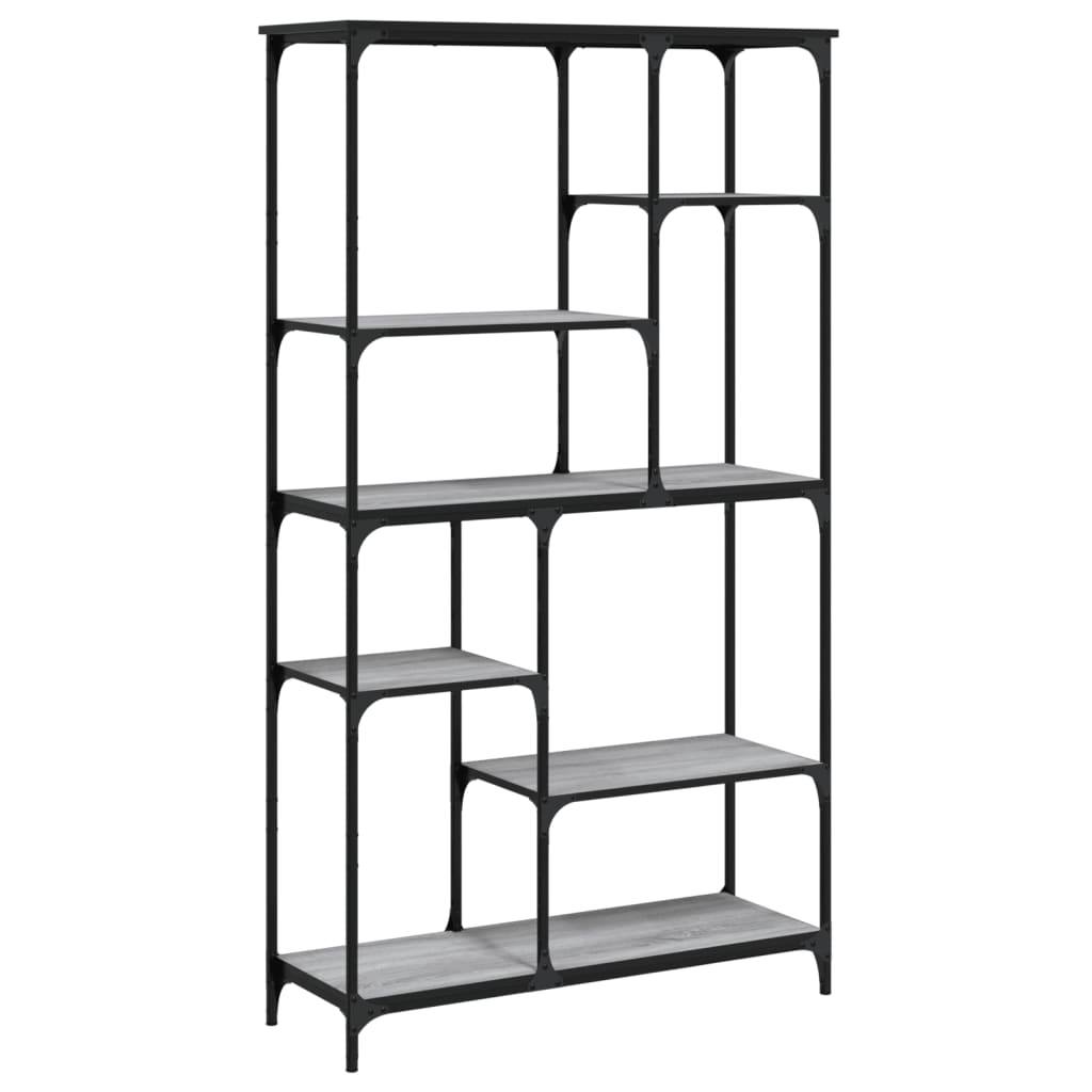 vidaXL Bücherregal Grau Sonoma 99x35,5x176 cm Holzwerkstoff und Stahl