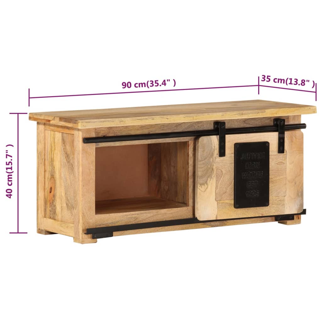 vidaXL TV-Schrank 90x35x40 cm Massivholz Mango