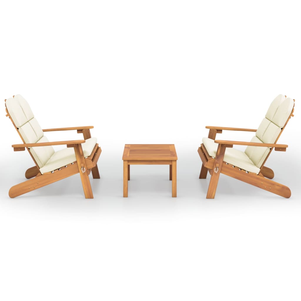 vidaXL 3-tlg. Garten-Lounge-Set Adirondack Massivholz Akazie