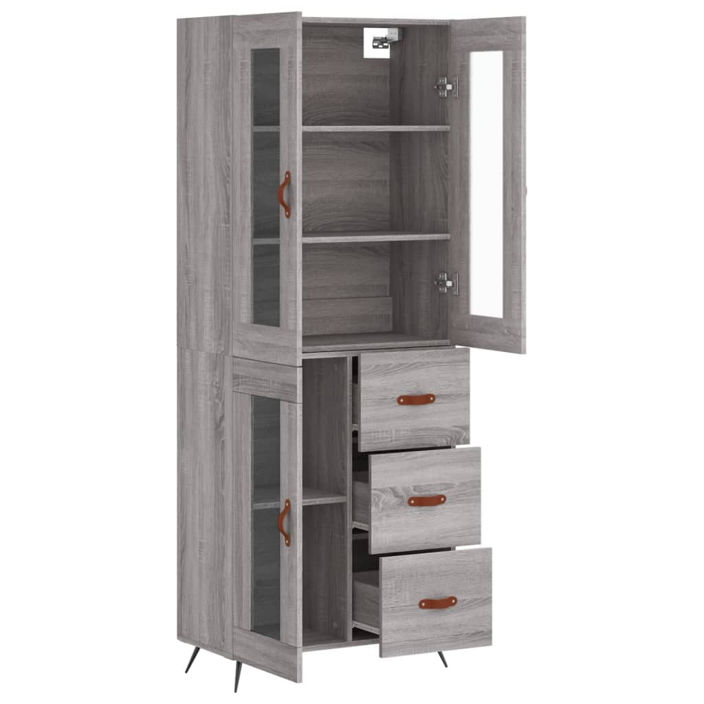 vidaXL Highboard Grau Sonoma 69,5x34x180 cm Holzwerkstoff