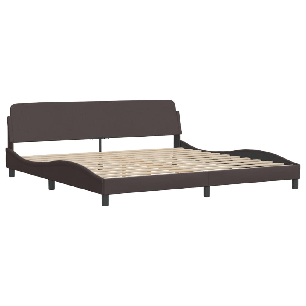 vidaXL Bett mit Matratze Dunkelbraun 200x200 cm Stoff