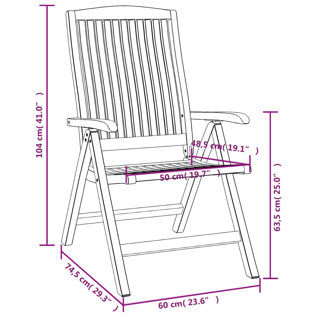 vidaXL Gartenstühle mit Kissen 4 Stk. Massivholz Teak