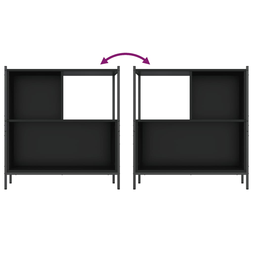 vidaXL Bücherregal Schwarz 72x28x77,5 cm Holzwerkstoff