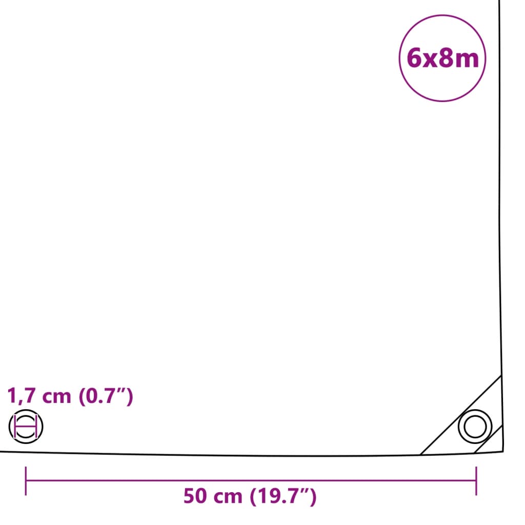 vidaXL Abdeckplane 650 g/m² 6x8 m Weiß