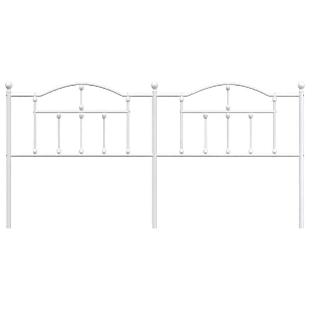 vidaXL Kopfteil Metall Weiß 200 cm