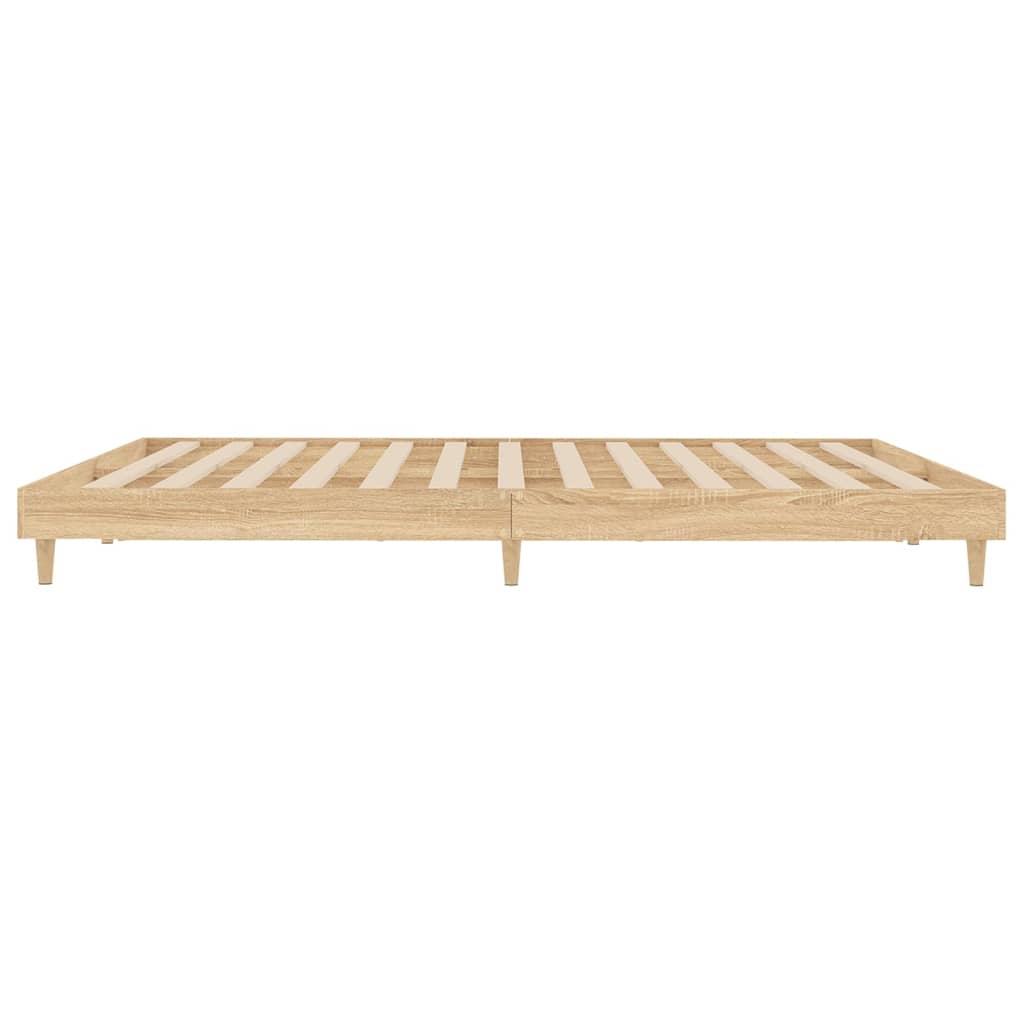 vidaXL Bettgestell Sonoma-Eiche 180x200 cm Holzwerkstoff