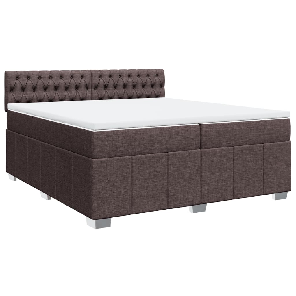 vidaXL Boxspringbett mit Matratze Dunkelbraun 200x200 cm Stoff