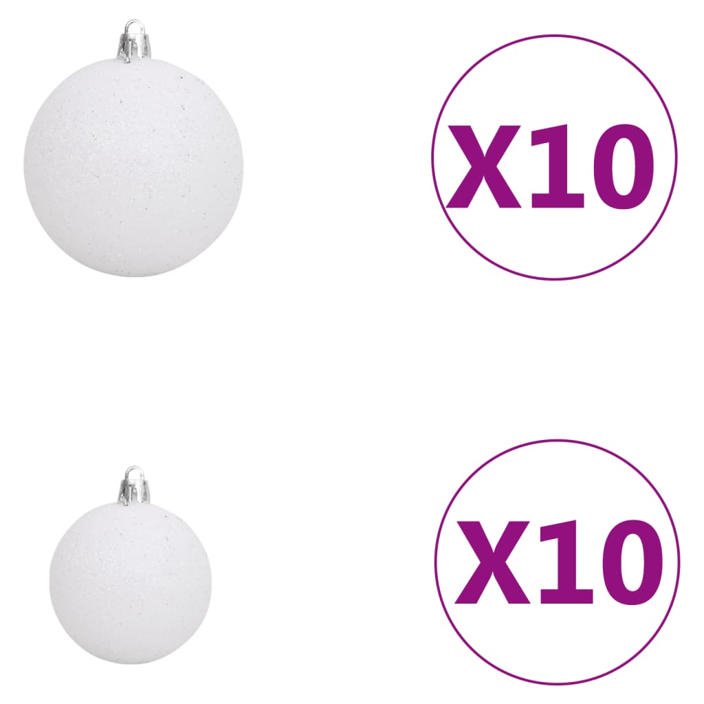 vidaXL Künstlicher Weihnachtsbaum Klappbar 300 LEDs & Kugeln 180 cm