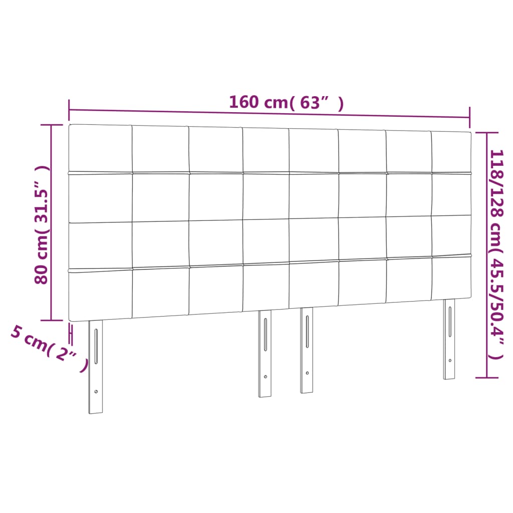 vidaXL Kopfteile 4 Stk. Hellgrau 80x5x78/88 cm Stoff