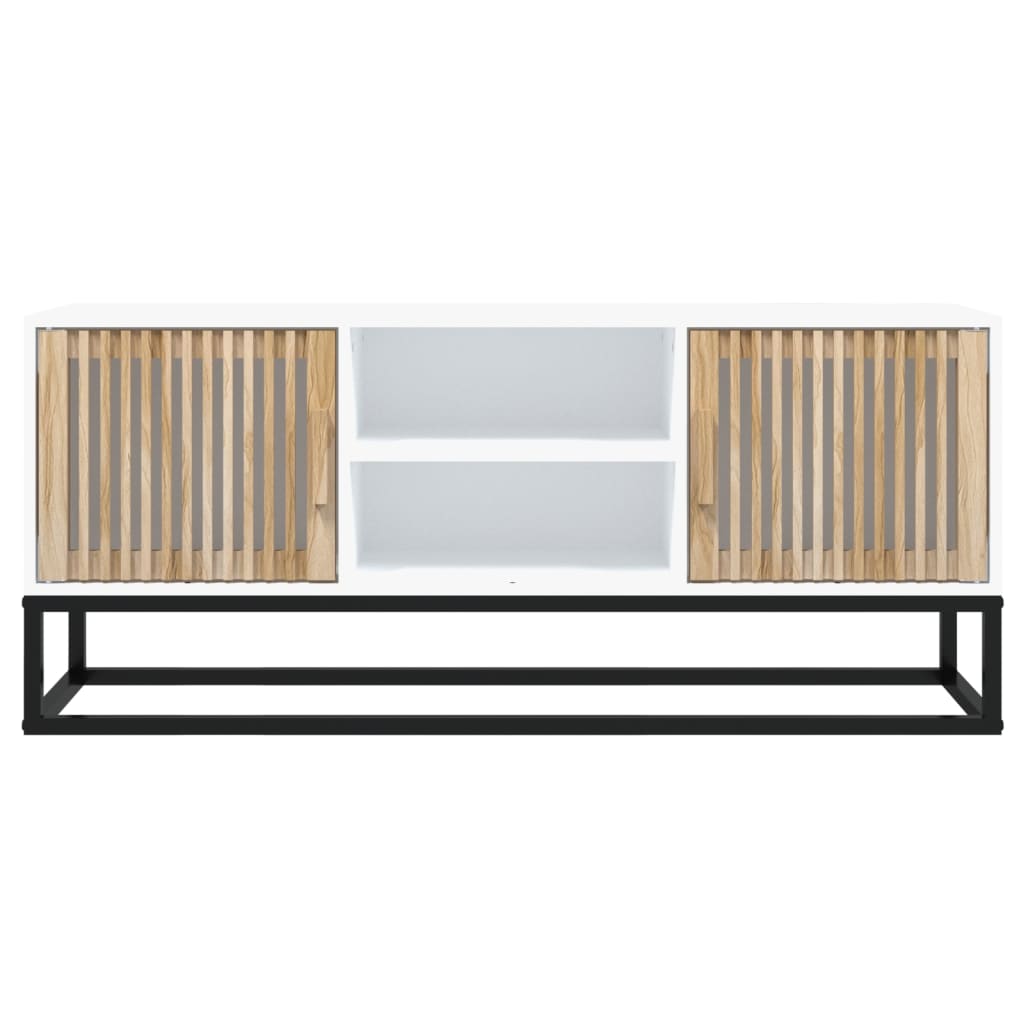 vidaXL TV-Schrank Weiß 105x30x45 cm Holzwerkstoff und Eisen