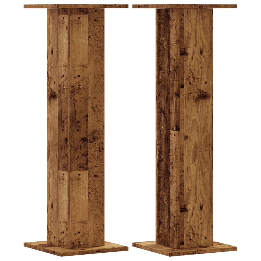 vidaXL Pflanzenständer 2 Stk. Altholz-Optik 30x30x95 cm Holzwerkstoff