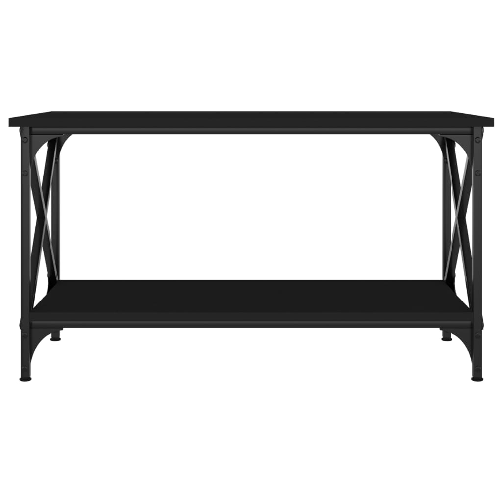 vidaXL Couchtisch Schwarz 80x45x45 cm Holzwerkstoff und Eisen