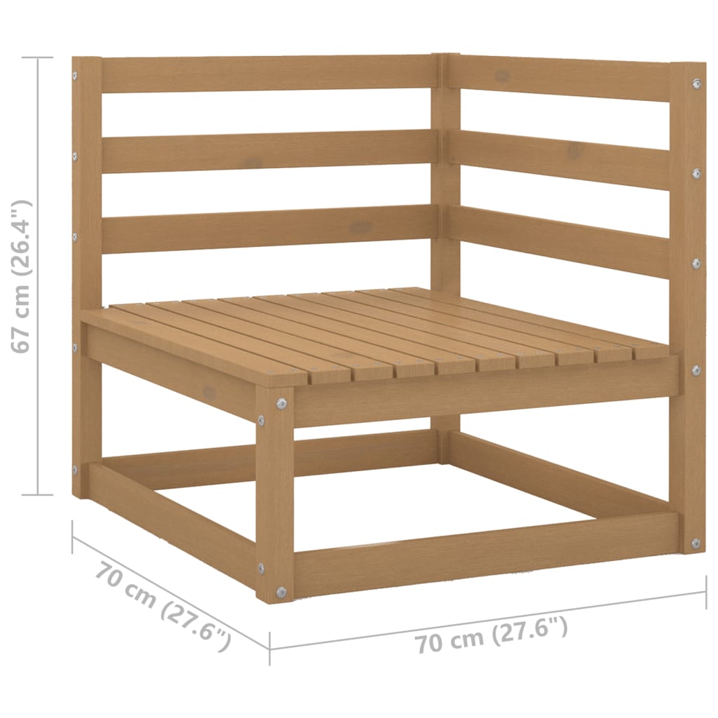 vidaXL Garten-Ecksofa mit Creme Kissen Massivholz Kiefer