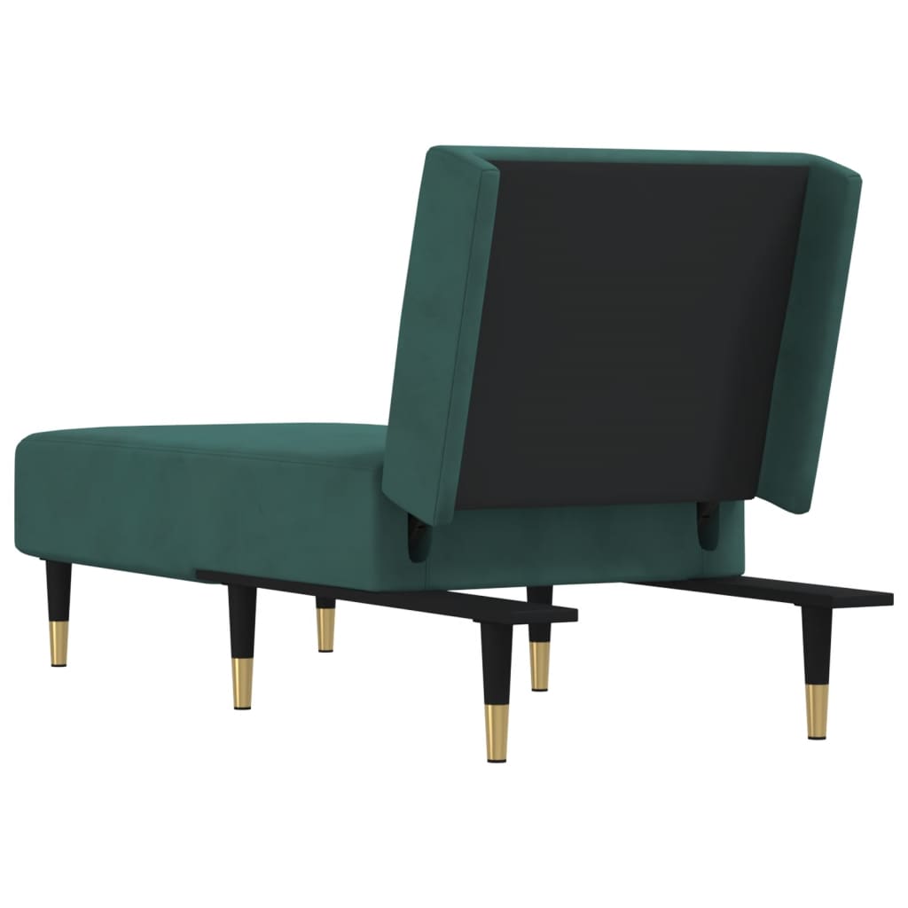 vidaXL Chaiselongue Dunkelgrün Samt