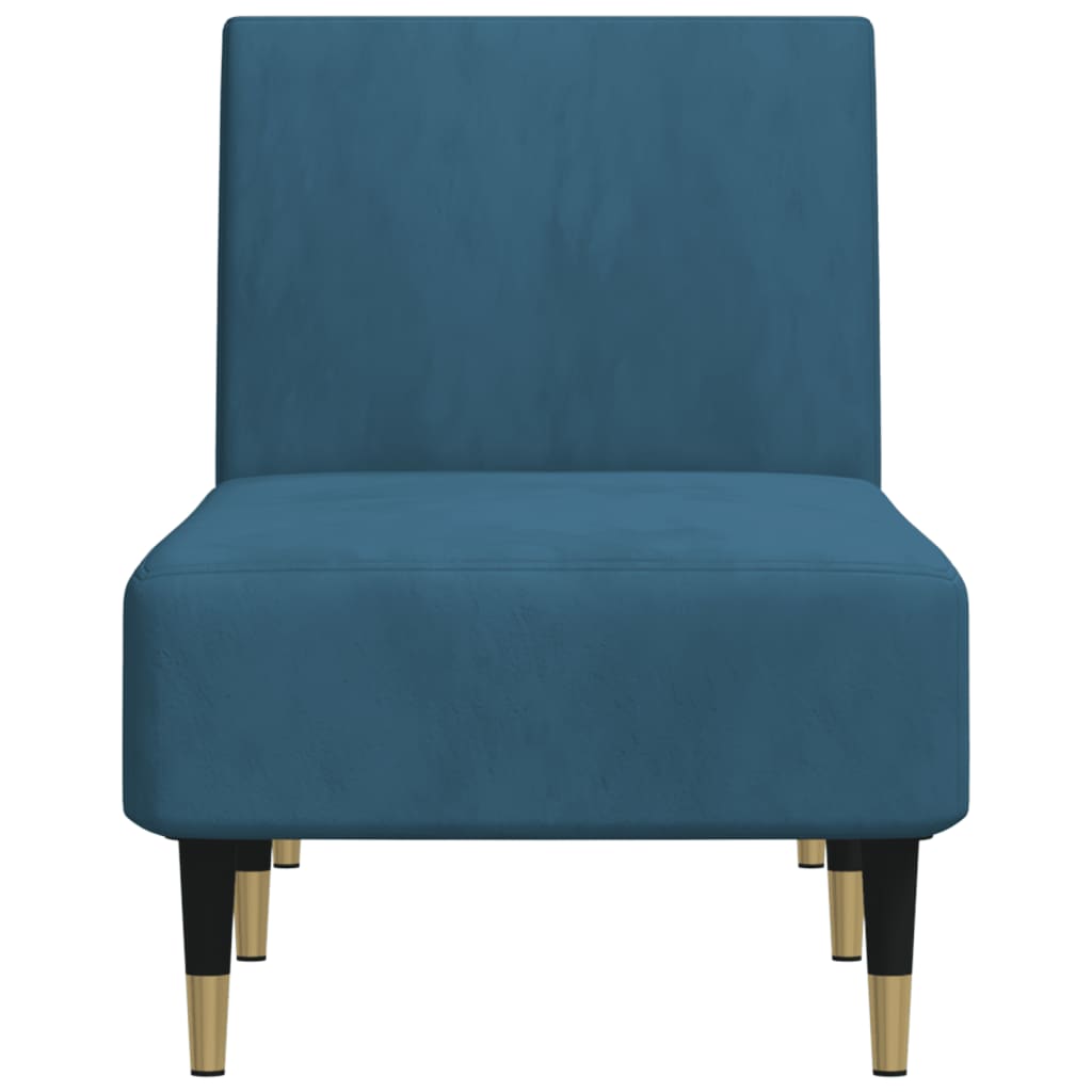 vidaXL Chaiselongue Blau Samt